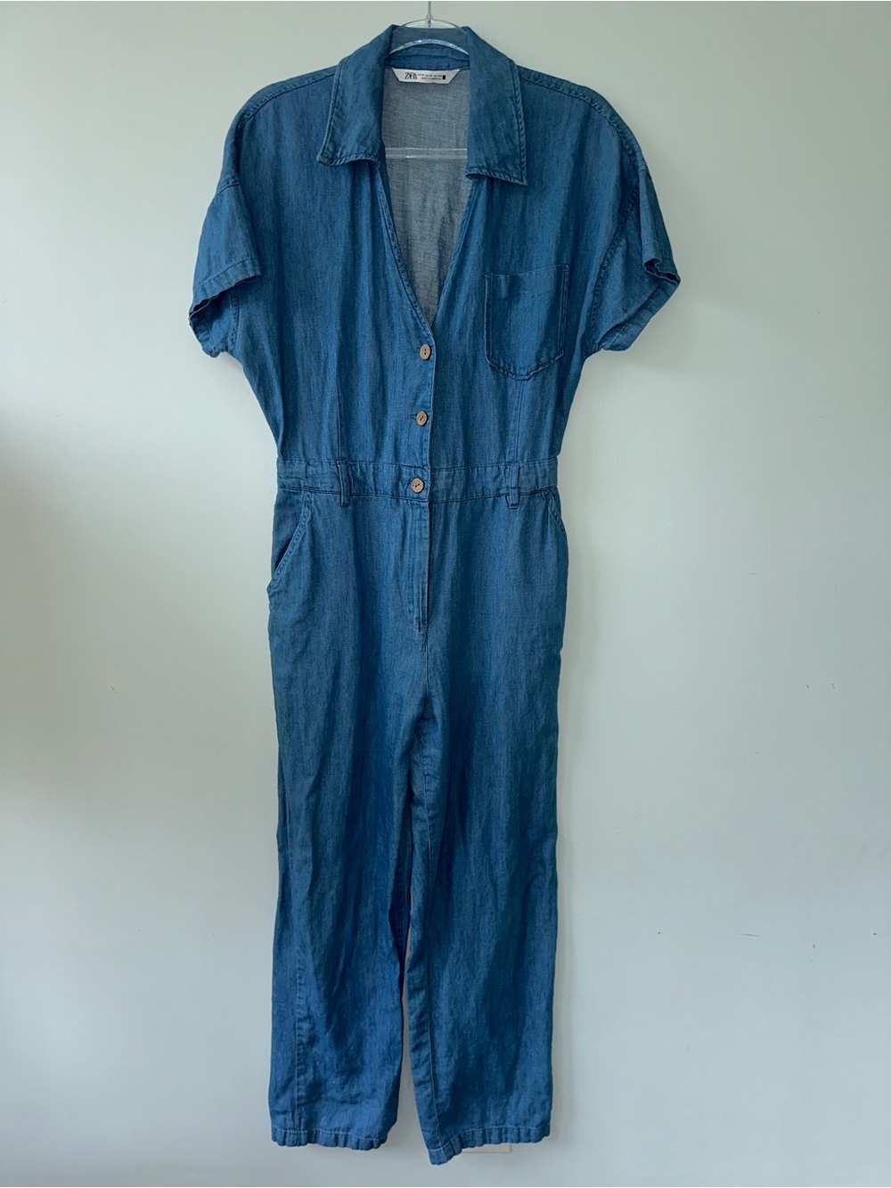 Zara Z1975 short sleeve utility jumpsuit M